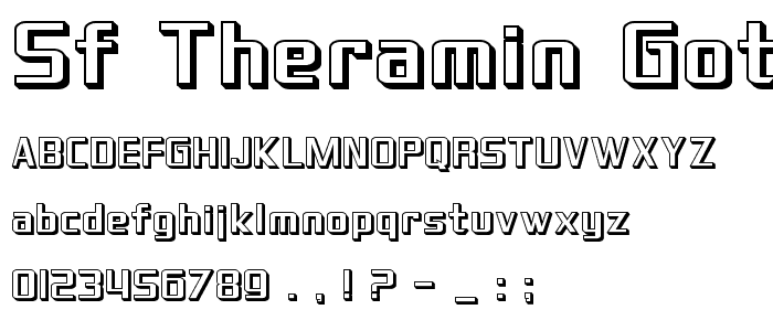 SF Theramin Gothic Shaded font
